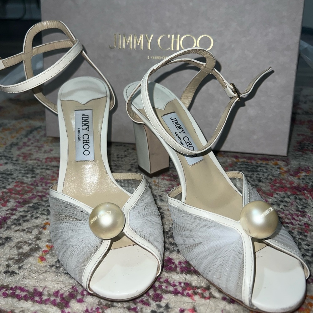 Jimmy Choo Block Wedding Heels